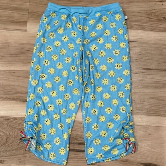 Limited Too Y2K Smiley Face Capris Sleep Pajama Pants Girls 10 - Picture 1 of 2
